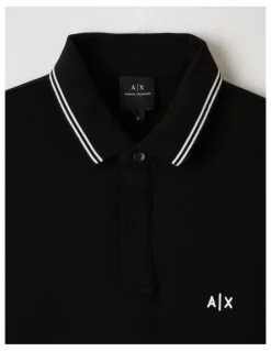 Armani Exchange Basic Chest Logo Polo Shirt in Black