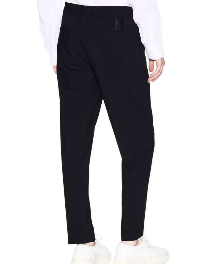Armani Exchange Chino Trousers in Flowing Fabric in Black