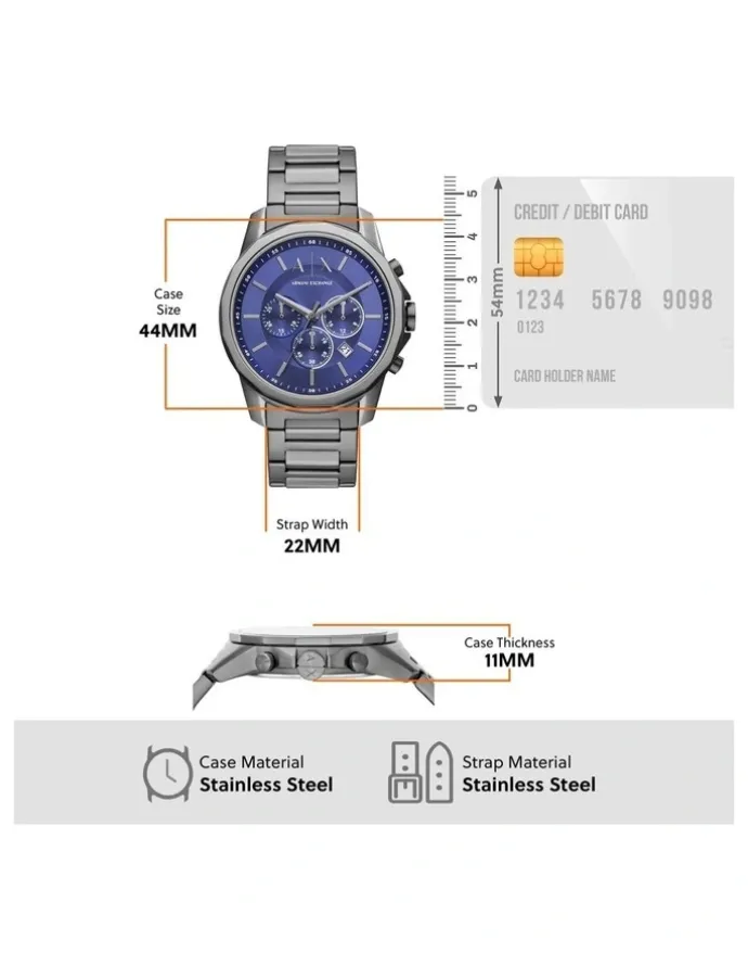 Armani Exchange Chronograph Watch AX1731 in Gun-Metal