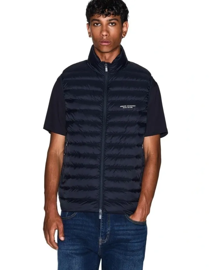 Armani Exchange Essential Down Vest in Deep Navy