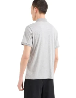 Armani Exchange Milano New York Polo Shirt in Heather Grey