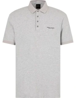 Armani Exchange Milano New York Polo Shirt in Heather Grey