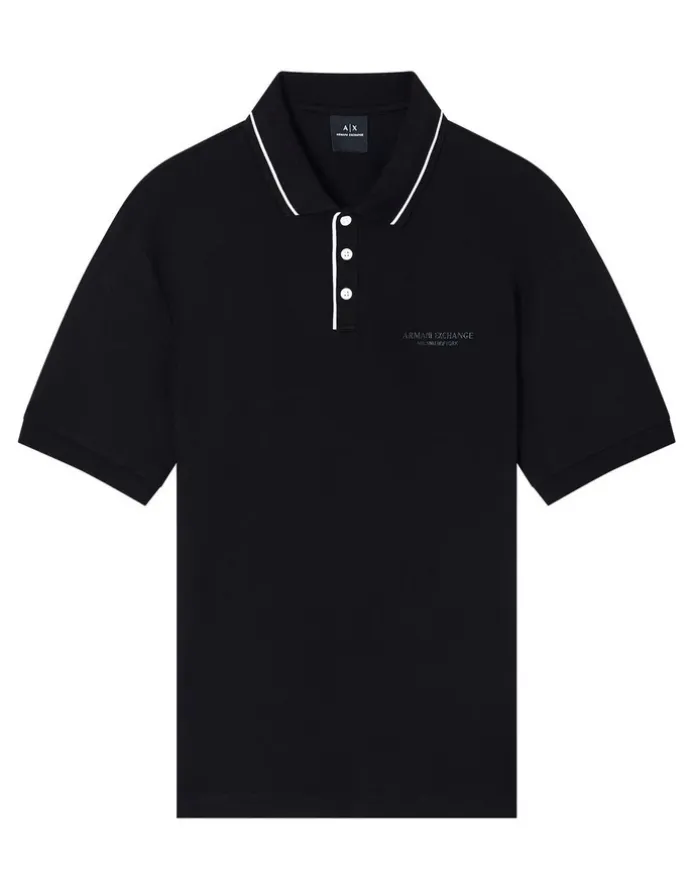 Armani Exchange New York Polo Shirt in Black