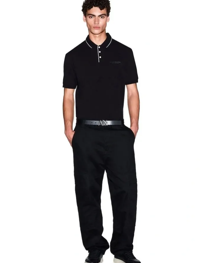 Armani Exchange New York Polo Shirt in Black