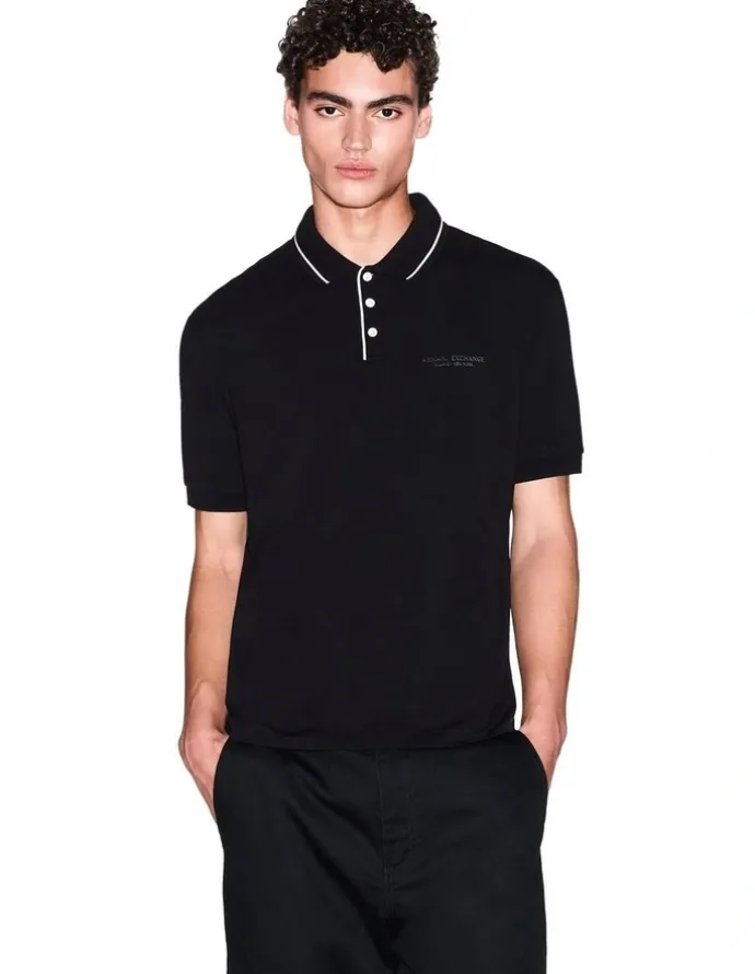 Armani Exchange New York Polo Shirt in Black