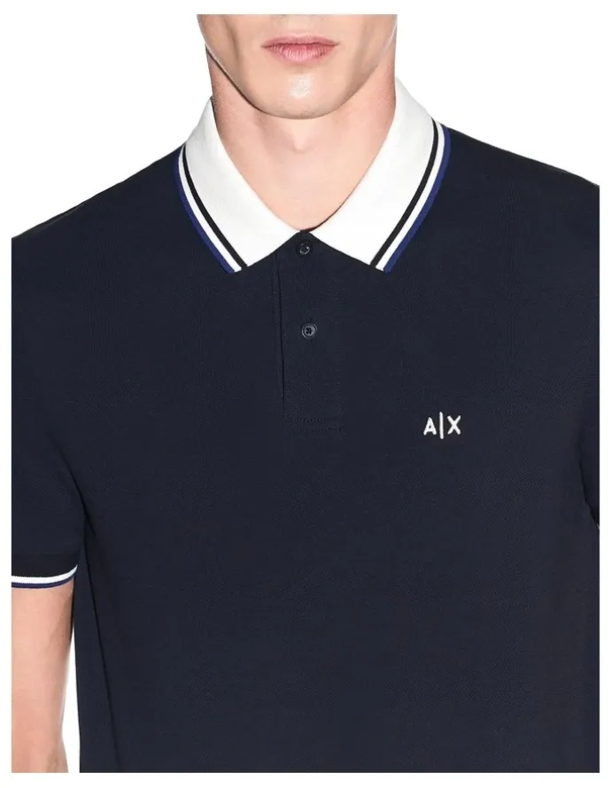 Armani Exchange Ninety One Edition Polo Shirt in Deep Navy