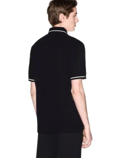 Armani Exchange Piping Polo Shirt in Black