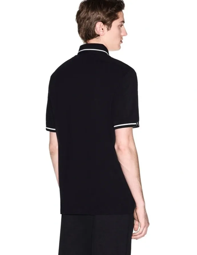 Armani Exchange Piping Polo Shirt in Black