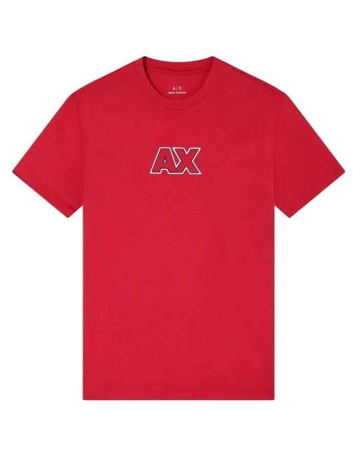Armani Exchange Retro Sport Ouline Logo T-Shirt in Red