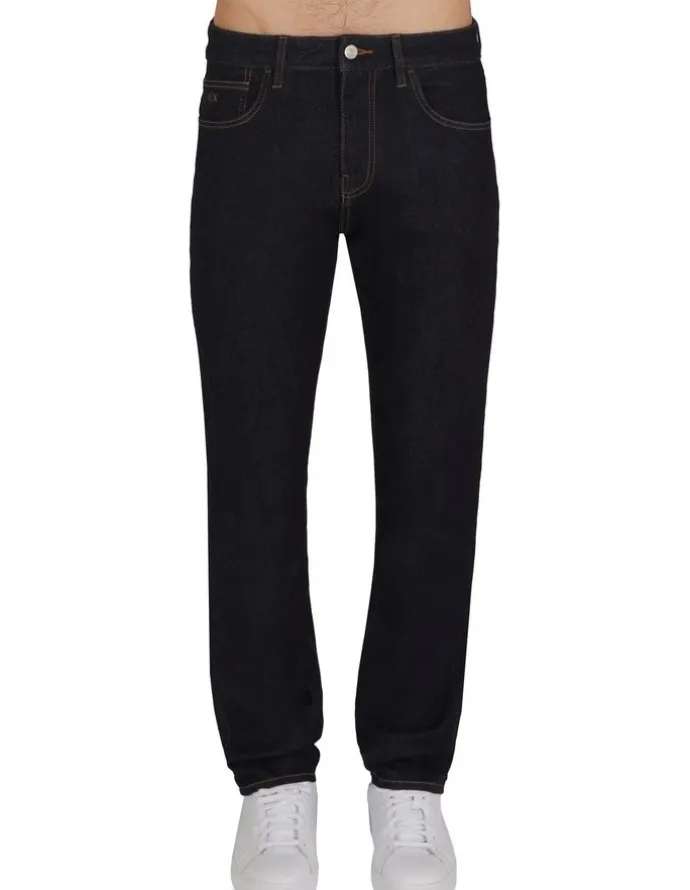 Armani Exchange Slim Fit 5 Pocket Denim Pant in Mid Blue