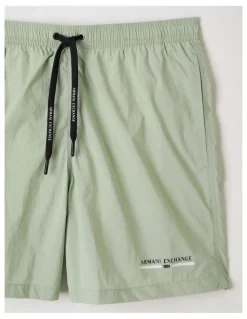 Armani Exchange Urban Sailor Swim Short with Pockets in Aqua Gray