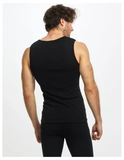 Baselayers Pure Merino Wool Tank in Black