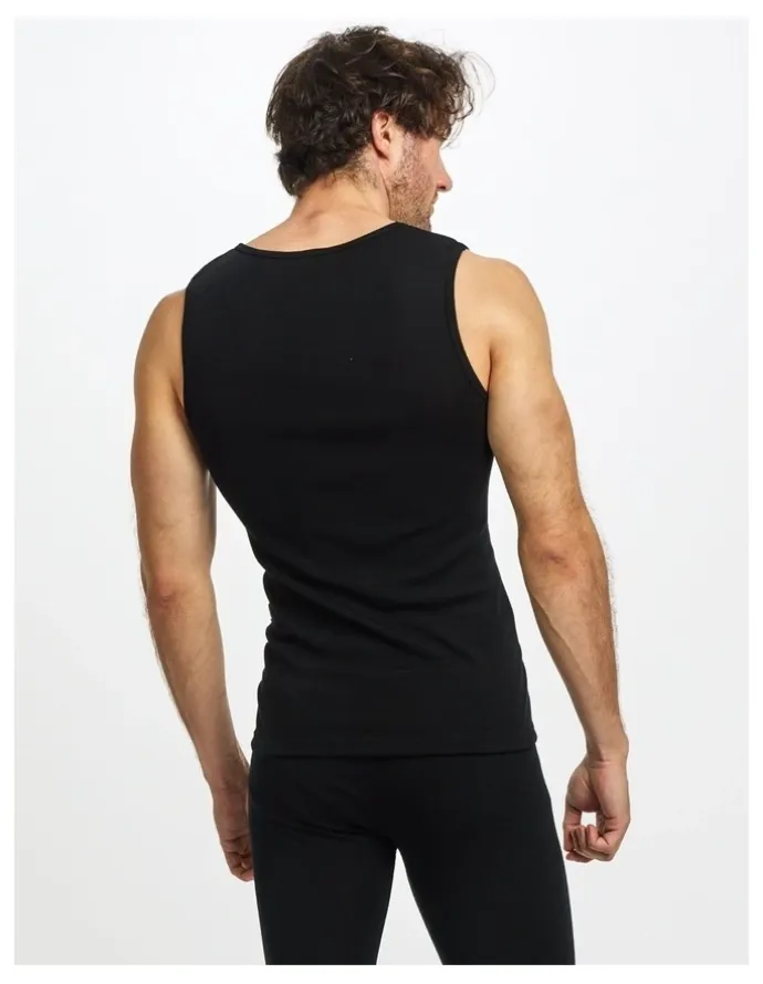 Baselayers Pure Merino Wool Tank in Black