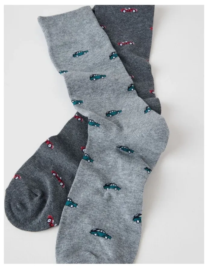 Basque 2 Pack Cars Socks in Charcoal Marle & Warm Grey