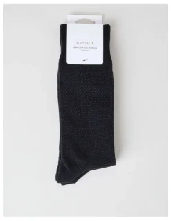 Basque 2 Pack Pinspot Socks in Black