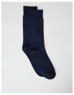 Basque 2 Pack Pinspot Socks in Navy