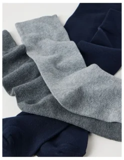 Basque 4 Pack Plain Socks in Navy, Grey, & Charcoal
