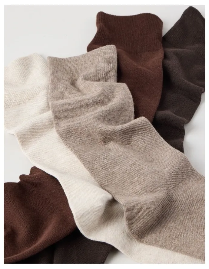 Basque 4 Pack Plain Socks in Assorted Browns