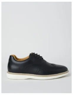 Basque Beau Casual Brogue Lace Up in Black