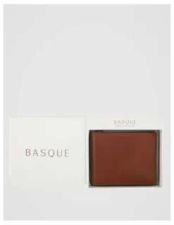 Basque Bifold Leather Wallet With Coin Purse Tan Wallet Tan
