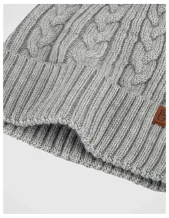 Basque Cable Knit Beanie Winter Accessory Grey