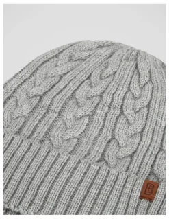 Basque Cable Knit Beanie Winter Accessory Grey