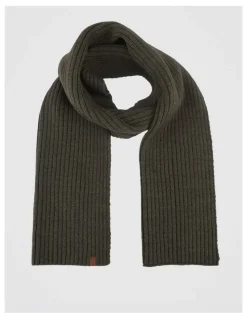 Basque Double Rib Knit Scarf Winter Accessory Olive