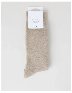 Basque Full Terry Bamboo Boot Socks in Oatmeal