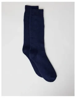 Basque Full Terry Bamboo Boot Socks in Dark Indigo