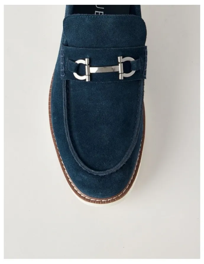 Basque Hector Casual Suede Loafer in Navy