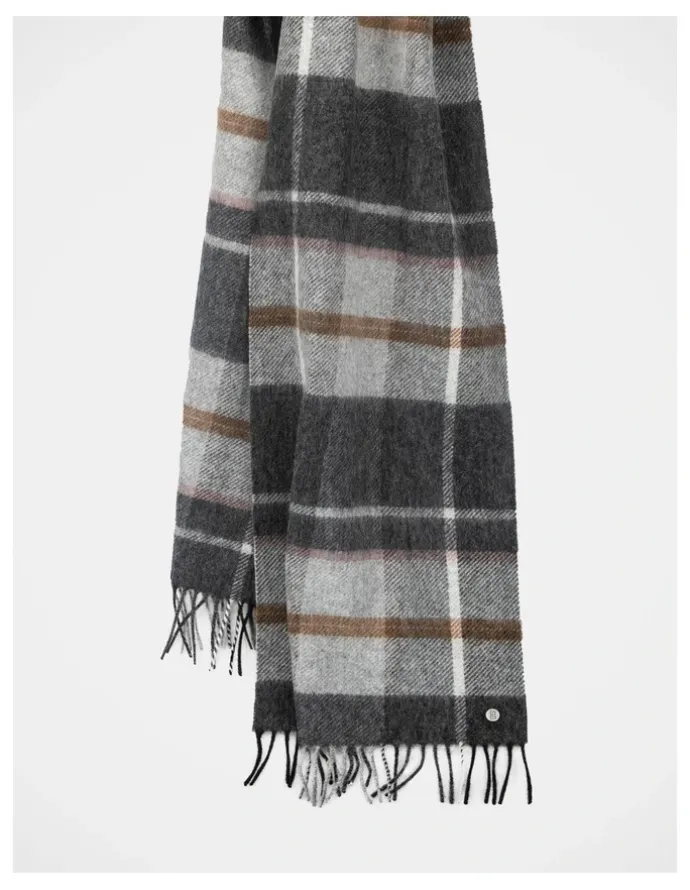 Basque Large Check Wool Scarf Winter Accessory Mutli