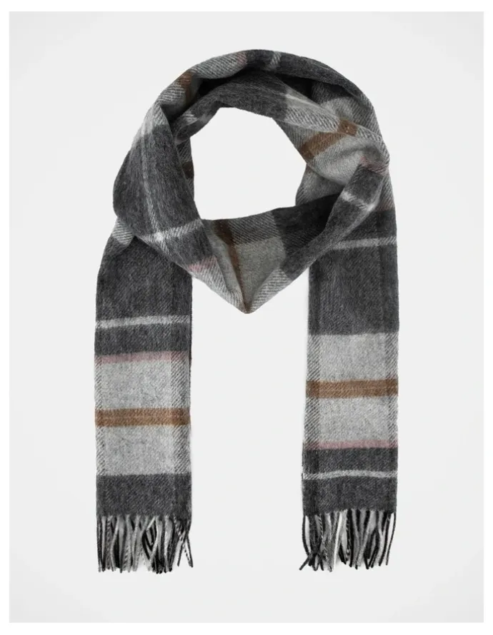Basque Large Check Wool Scarf Winter Accessory Mutli