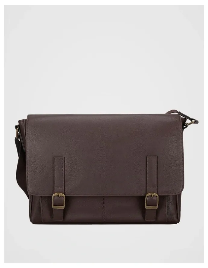 Basque Leather Messenger Bag Bag Brown