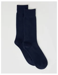 Basque Merino Wool Blend Socks in Navy