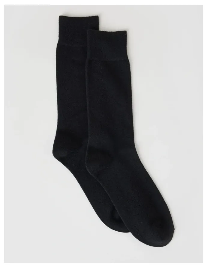 Basque Merino Wool Blend Socks in Black