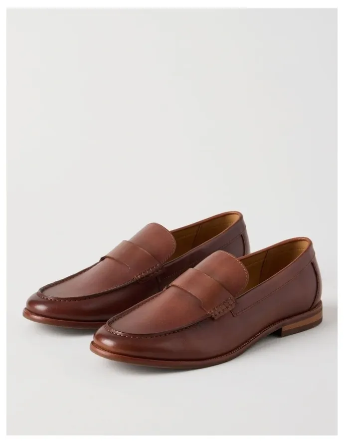 Basque Porter Leather Loafer in Cognac