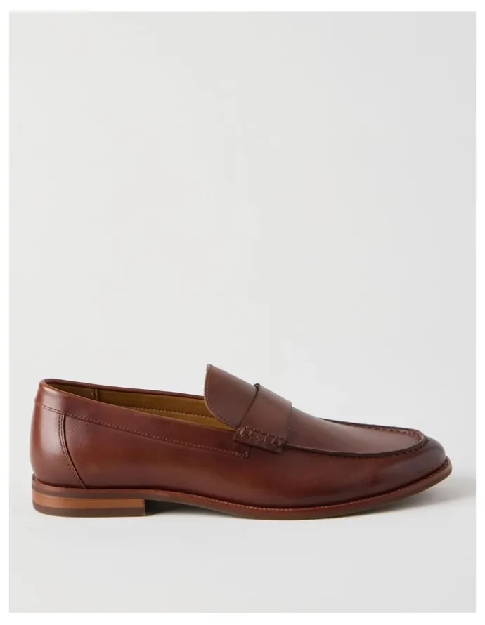 Basque Porter Leather Loafer in Cognac