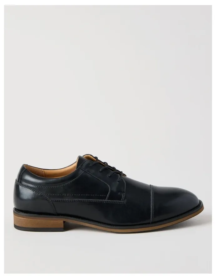 Basque Sergio Leather Toe Cap Lace Up in Black