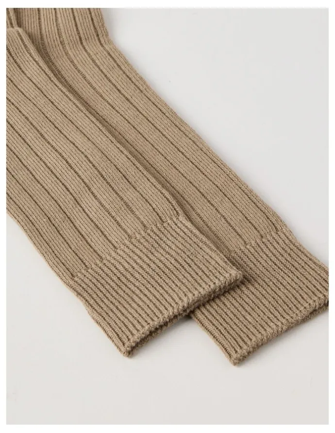 Basque Winter Rib Cotton Socks in Burnt Honey