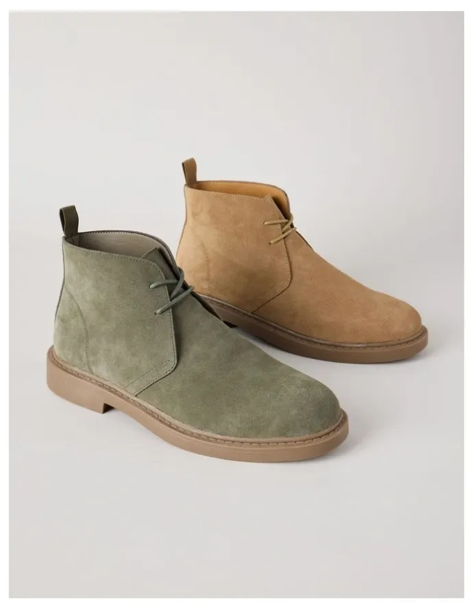 Basque Atlas Suede Chukka Boot in Khaki