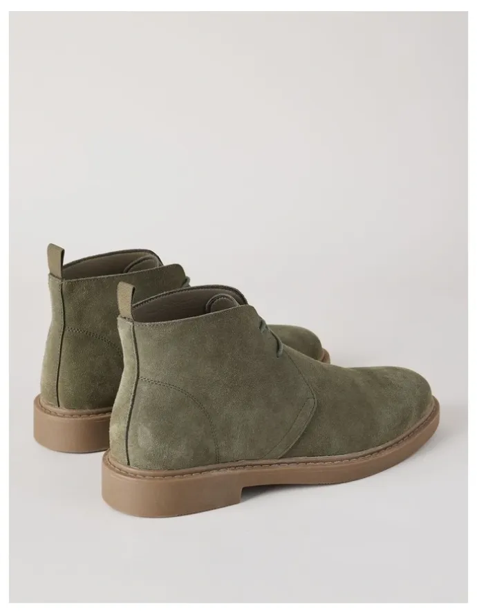 Basque Atlas Suede Chukka Boot in Khaki