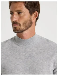 Basque Australian Merino Mock Neck in Grey