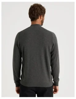 Basque Australian Merino Mock Neck in Charcoal