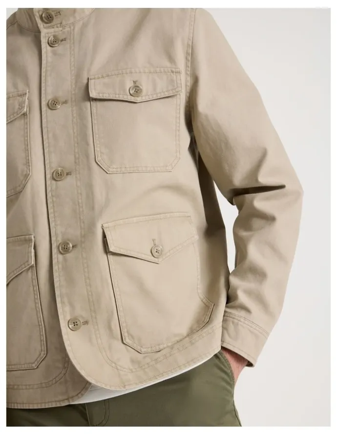 Basque Canvas Utility Field Jacket in Sand