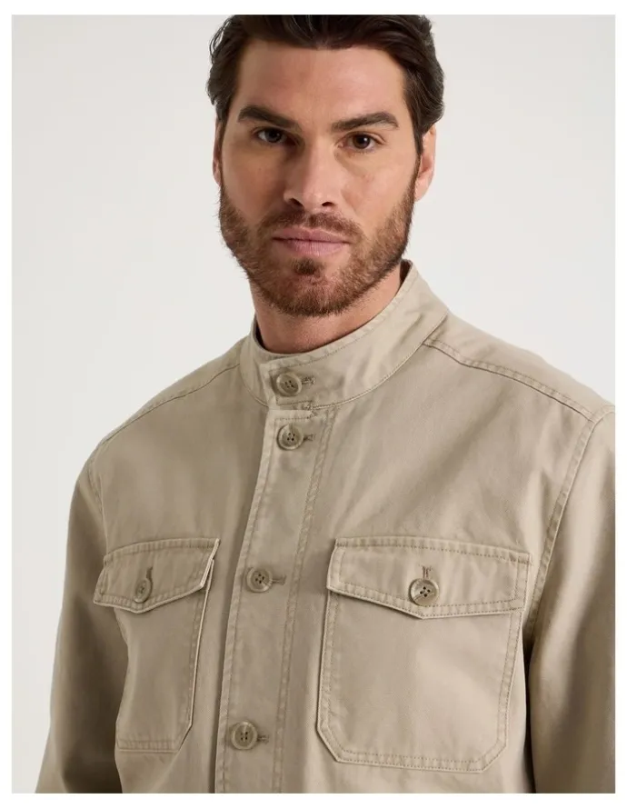 Basque Canvas Utility Field Jacket in Sand