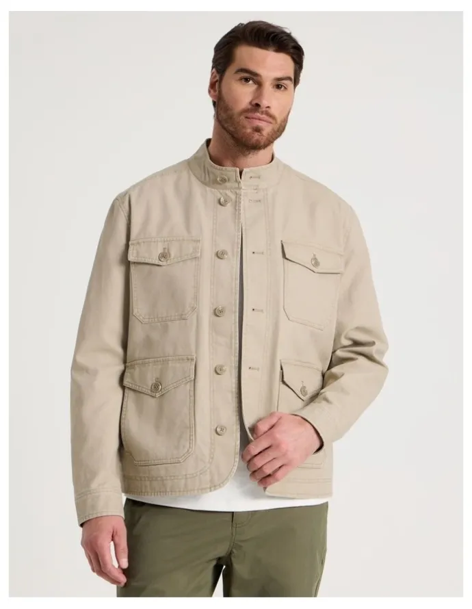 Basque Canvas Utility Field Jacket in Sand