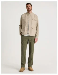 Basque Canvas Utility Field Jacket in Sand