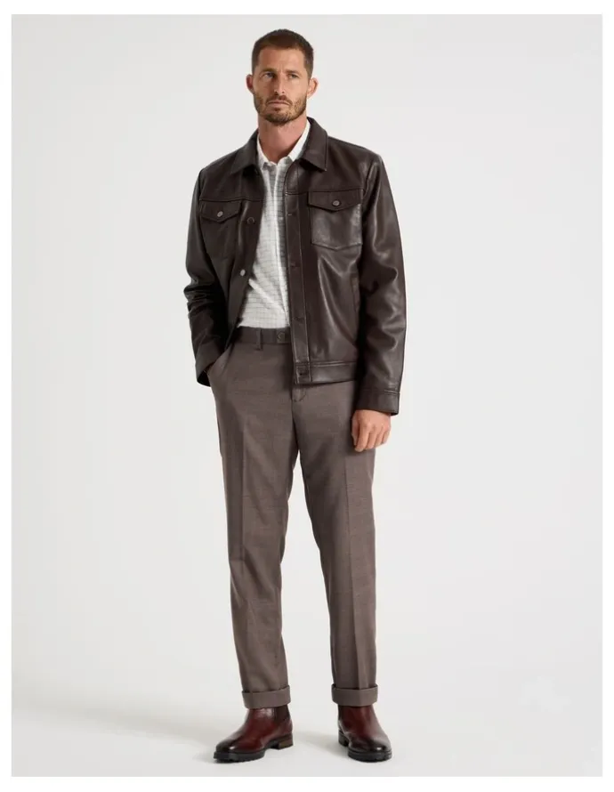 Basque Check Pants in Brown