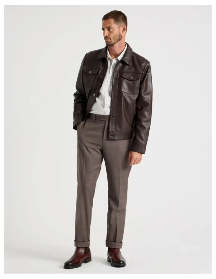 Basque Check Pants in Brown