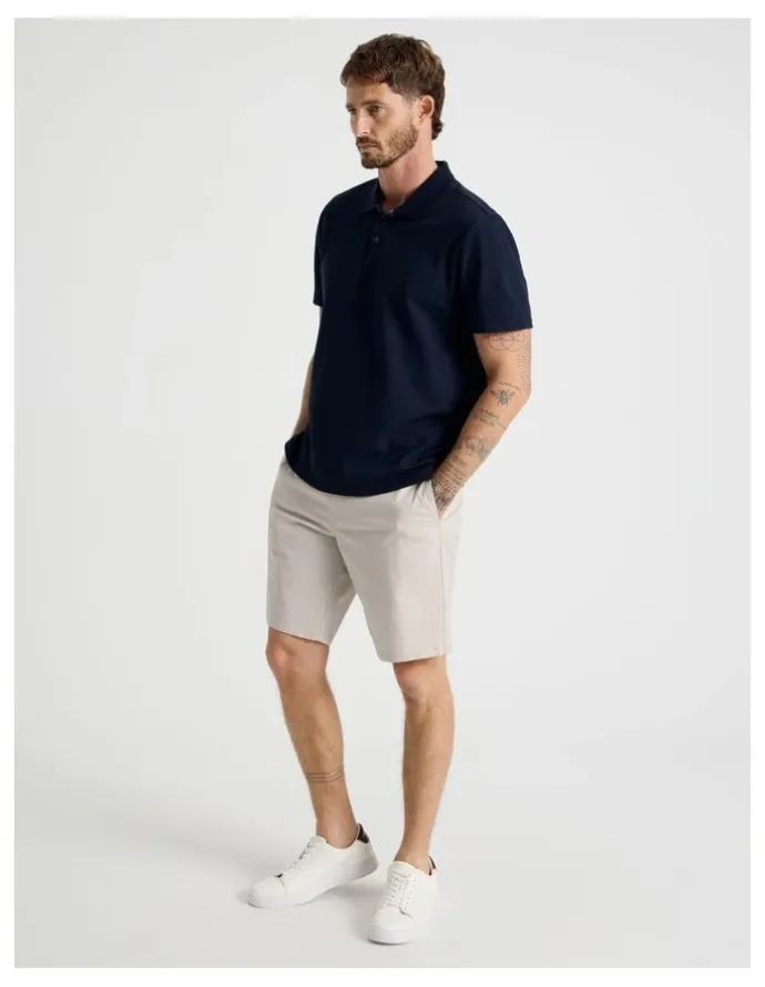 Basque Chino Shorts in Silver Grey